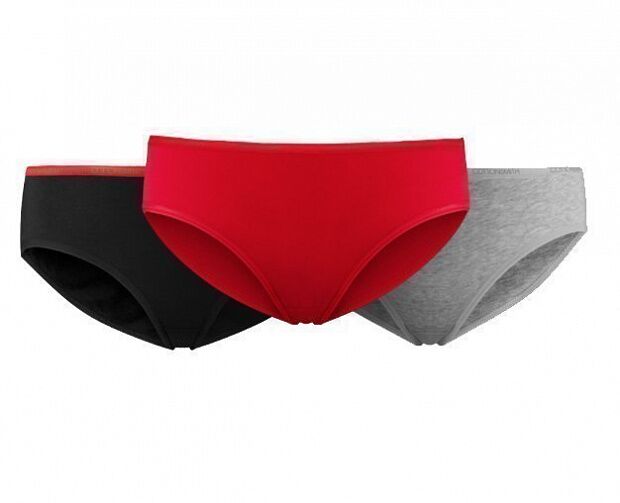 Женские трусы Cottonsmith Festival Ladies Underwear 3 шт. Размер L (Gray/Red/Black) 