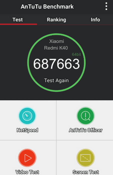 Уровень производительности по AnTuTu для Xiaomi Redmi K40