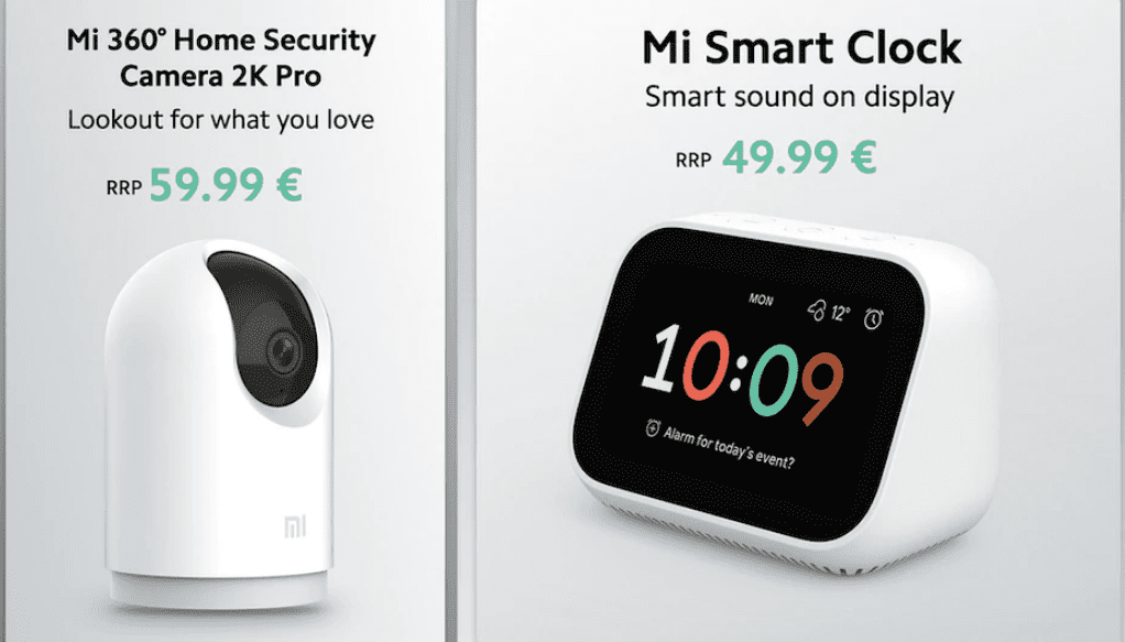 Mi 360 Home Security Camera 2K Pro и Mi Smart Clock